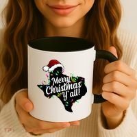 Merry Christmas Y'all Texas State Coffee Mug thumb 3