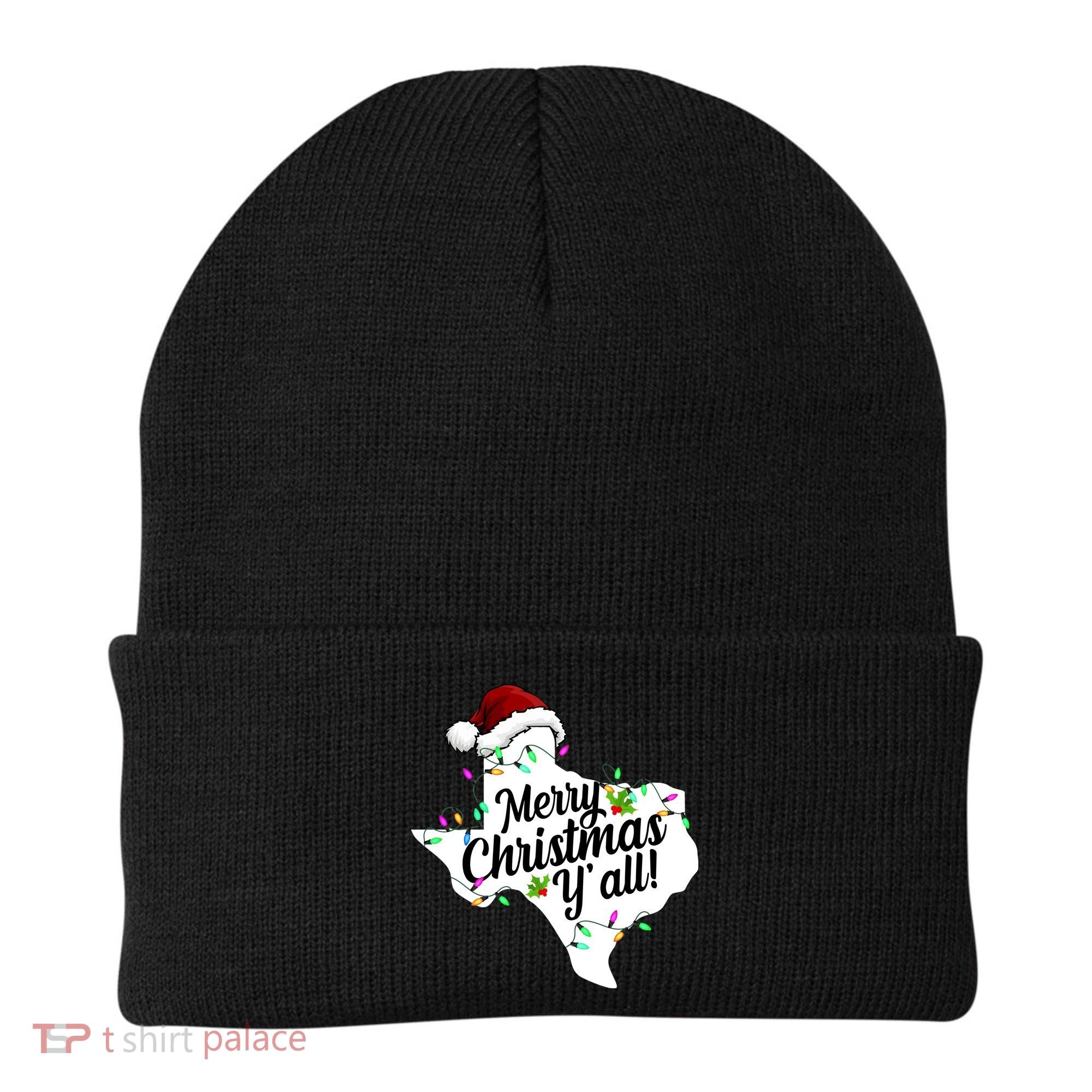 Merry Christmas Y'all Texas State Beanie