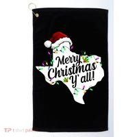 Merry Christmas Y'all Texas State Golf Towel thumb 0