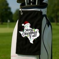 Merry Christmas Y'all Texas State Golf Towel thumb 2