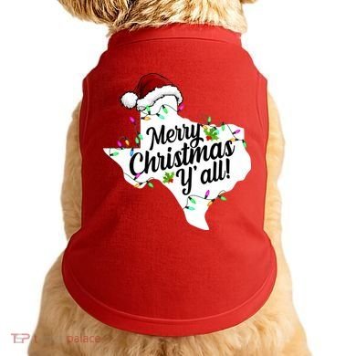 Merry Christmas Y'all Texas State Doggie Tank