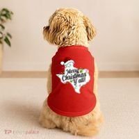 Merry Christmas Y'all Texas State Doggie Tank thumb 2