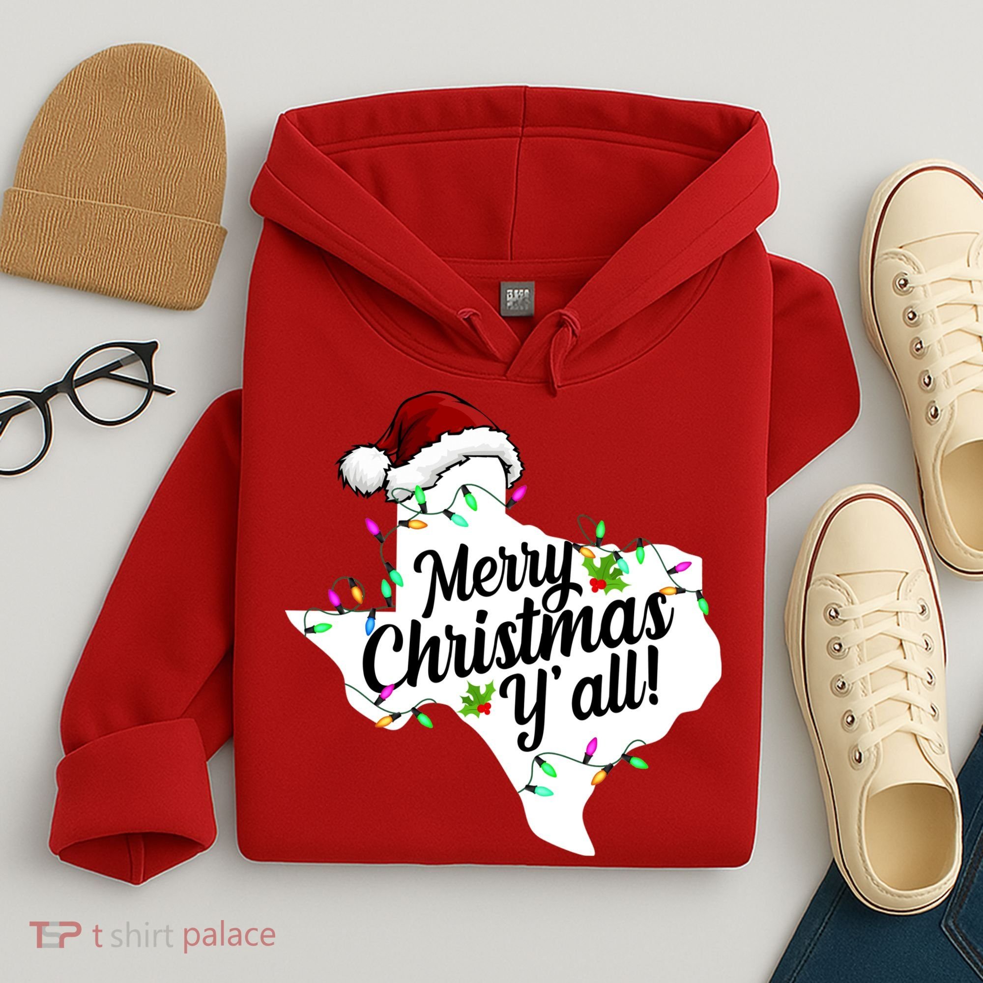Merry Christmas Y'all Texas State Hoodie