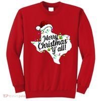 Merry Christmas Y'all Texas State Sweatshirt thumb 0