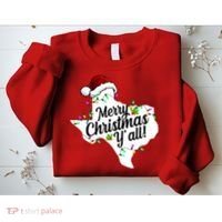 Merry Christmas Y'all Texas State Sweatshirt thumb 2