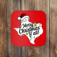 Merry Christmas Y'all Texas State Coaster thumb 0