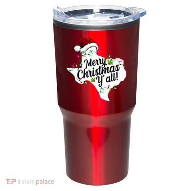 Merry Christmas Y'all Texas State Tumbler