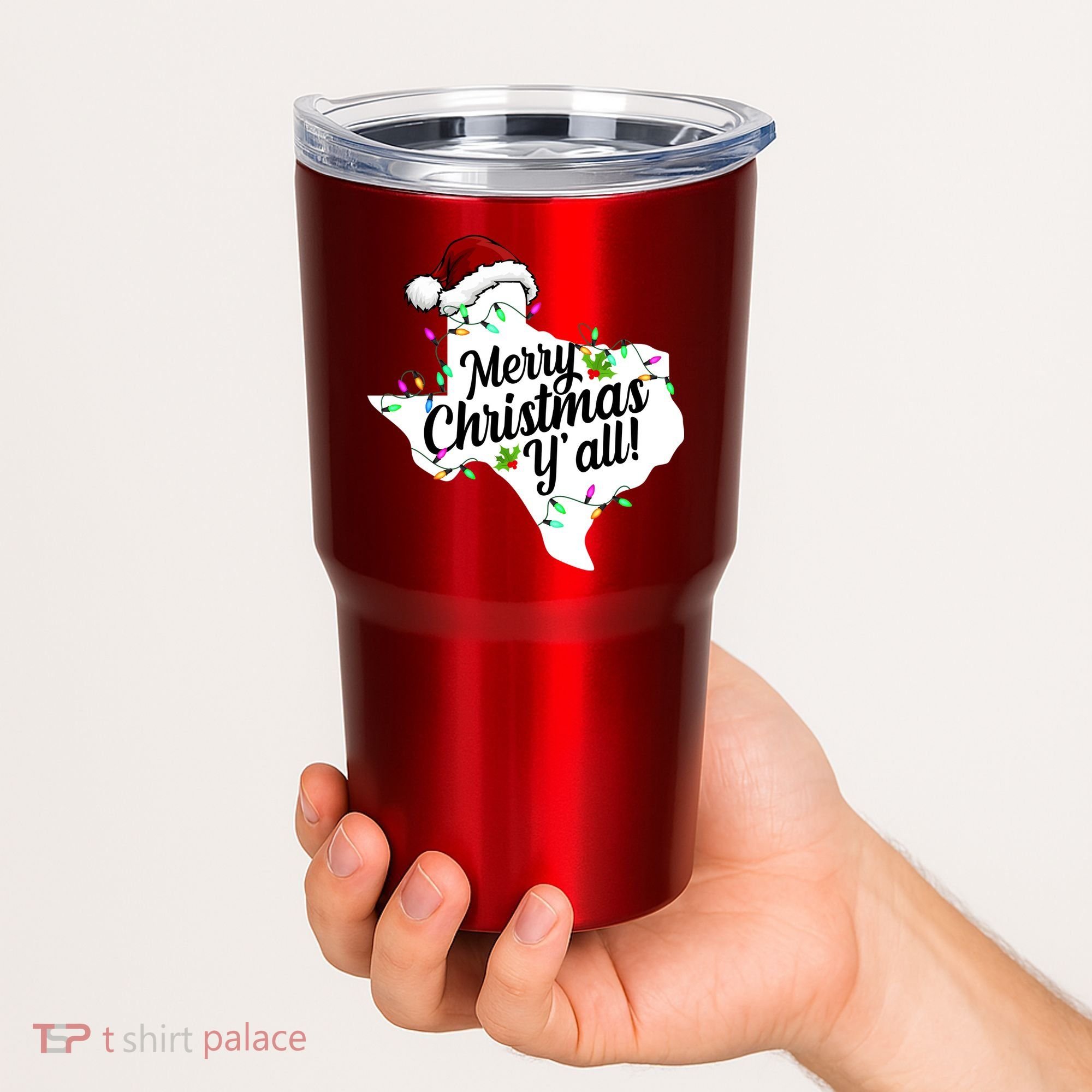 Merry Christmas Y'all Texas State Tumbler