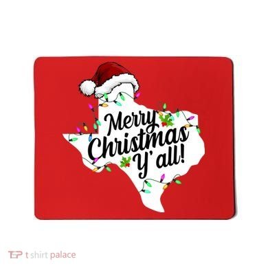 Merry Christmas Y'all Texas State Mousepad