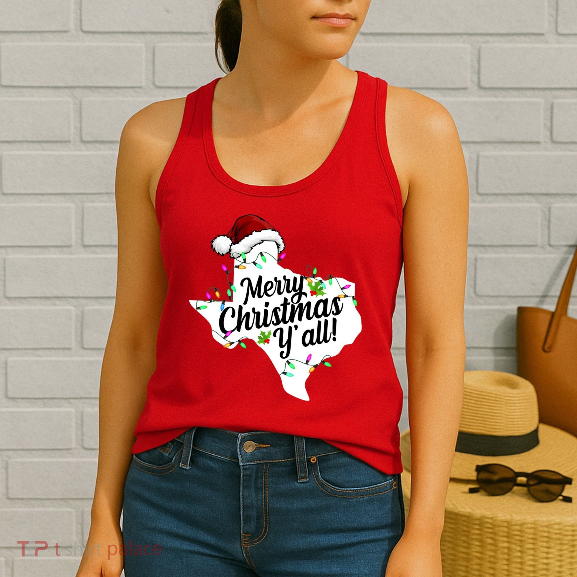 Merry Christmas Y'all Texas State Women's Tank Top