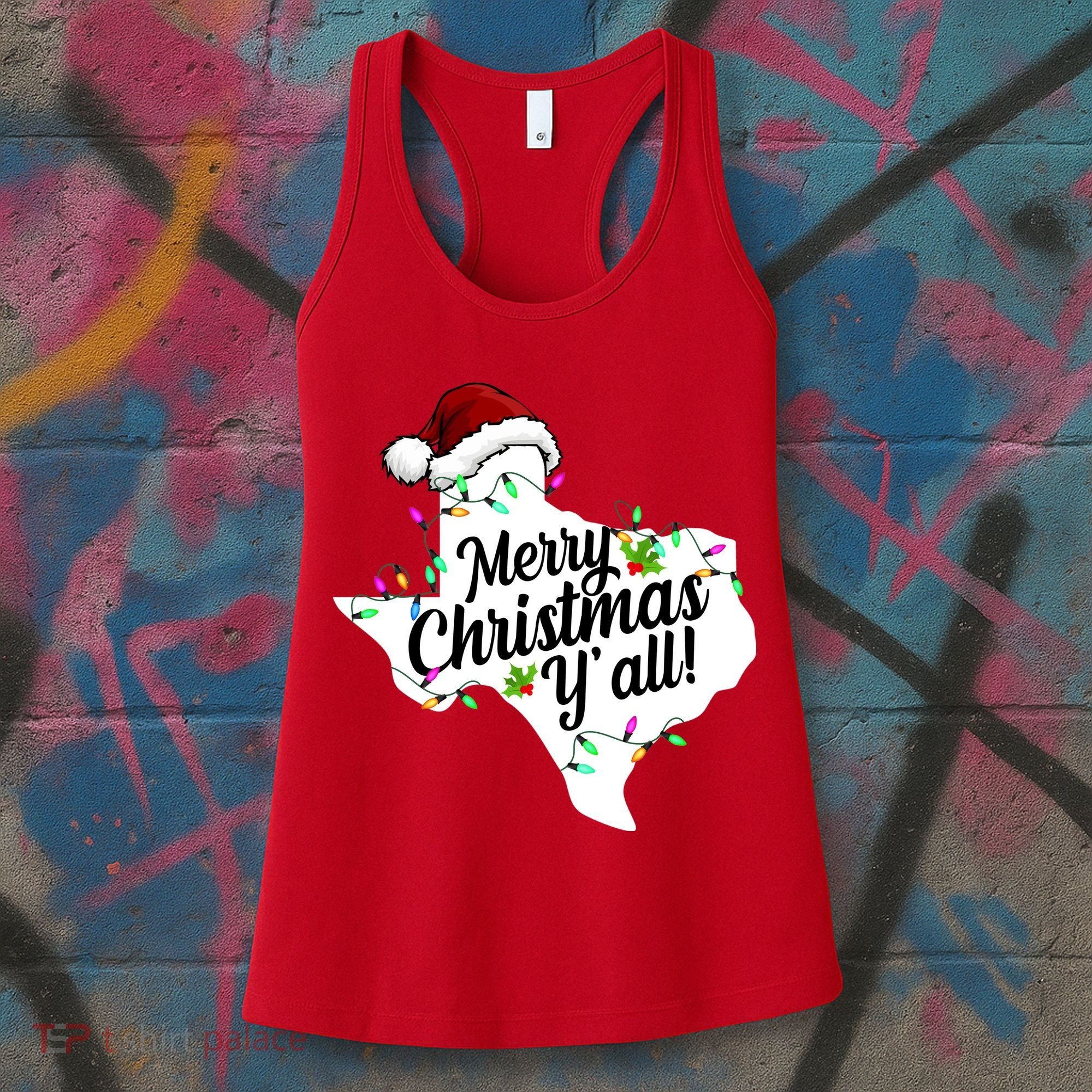 Merry Christmas Y'all Texas State Women's Tank Top