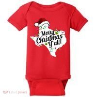Merry Christmas Y'all Texas State Baby Bodysuit thumb 0