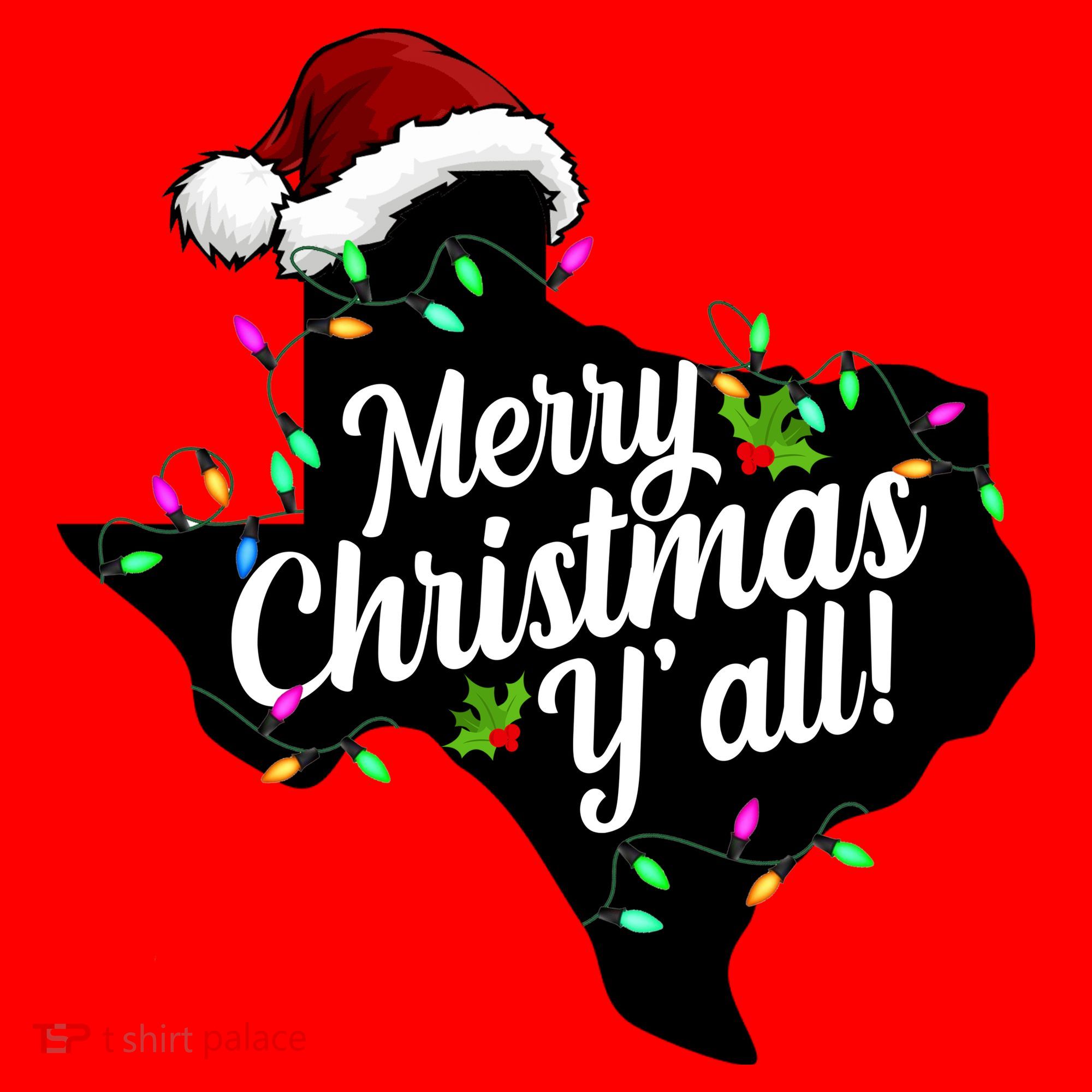 Merry Christmas Y'all Texas State Santa Hat