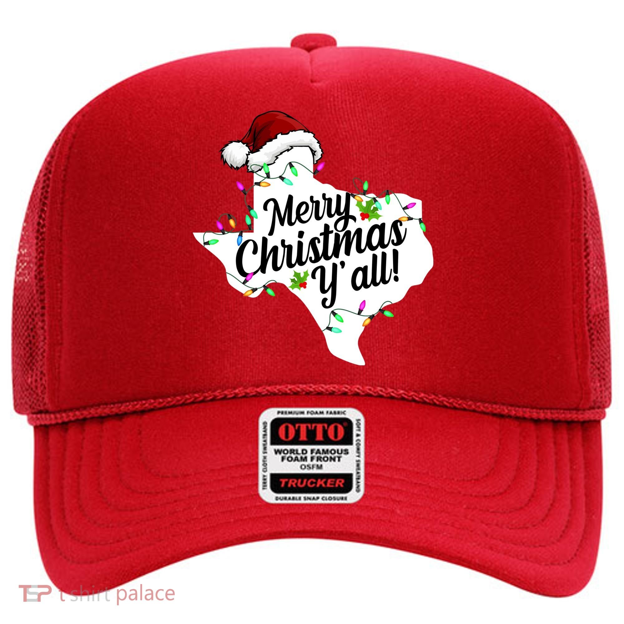 Merry Christmas Y'all Texas State Hat