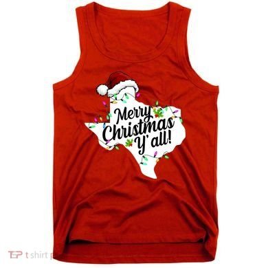 Merry Christmas Y'all Texas State Tank Top