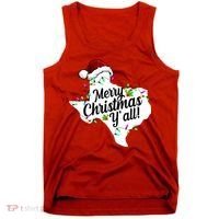 Merry Christmas Y'all Texas State Tank Top thumb 0