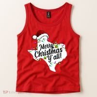 Merry Christmas Y'all Texas State Tank Top thumb 2