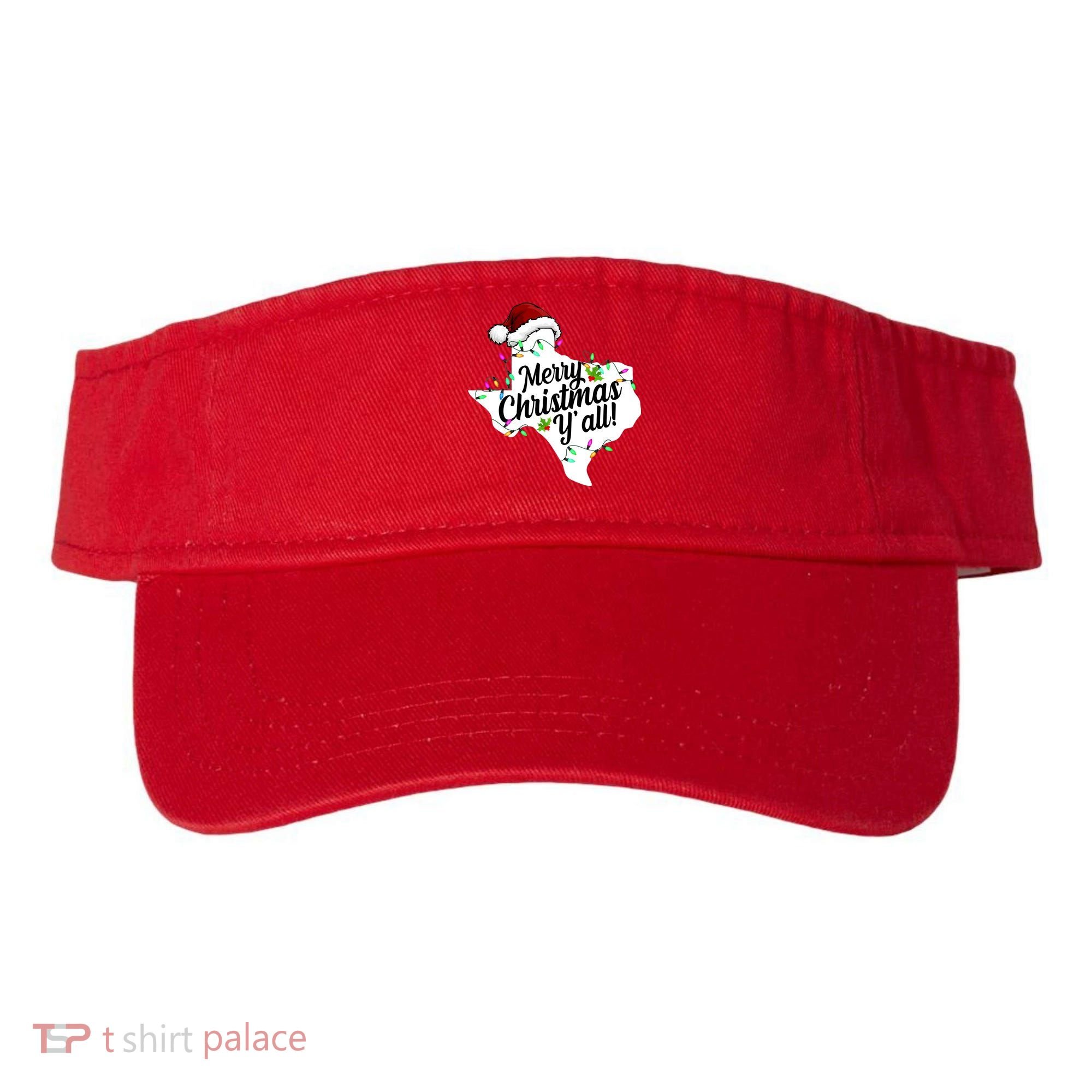 Merry Christmas Y'all Texas State Visor