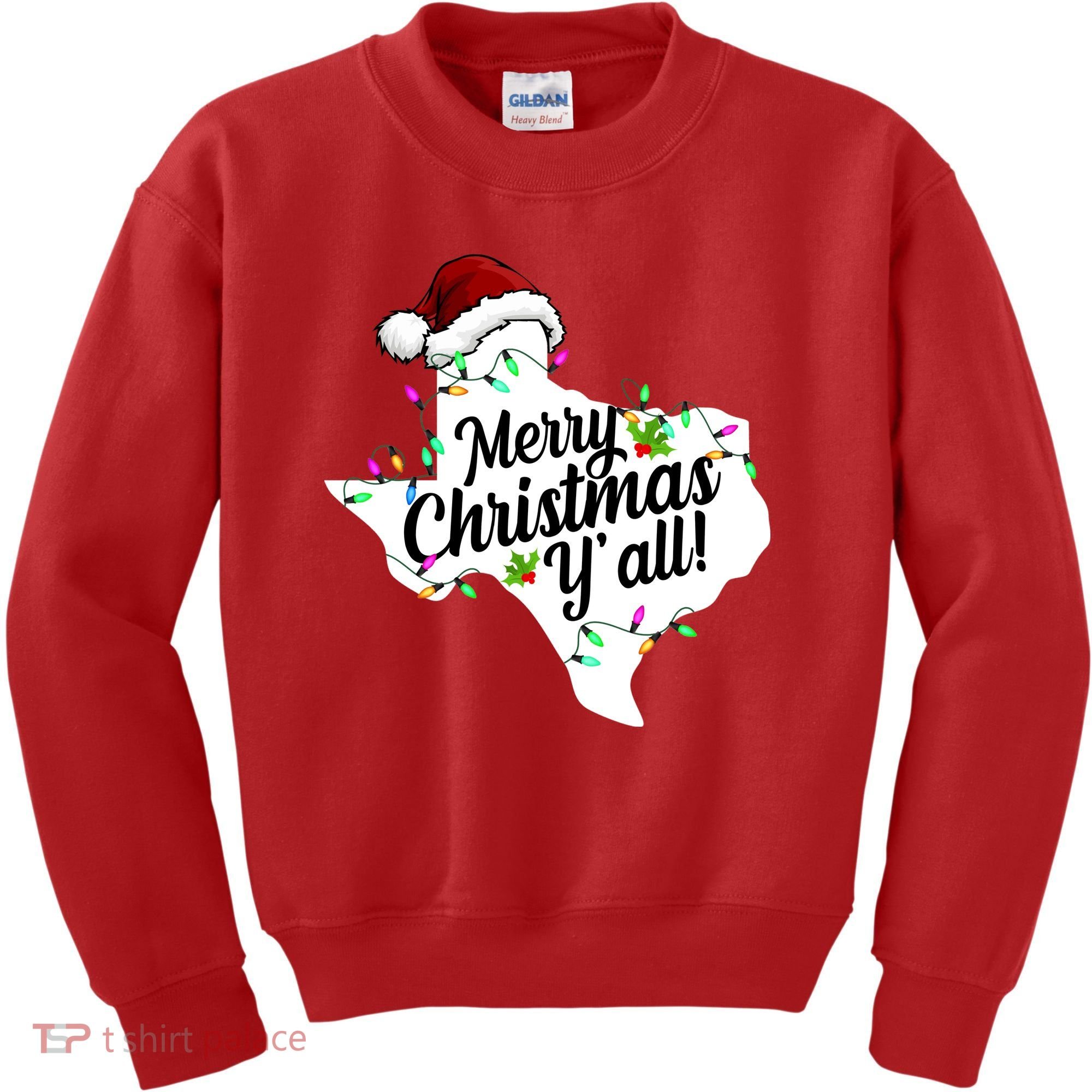 Merry Christmas Y'all Texas State Kids Sweatshirt