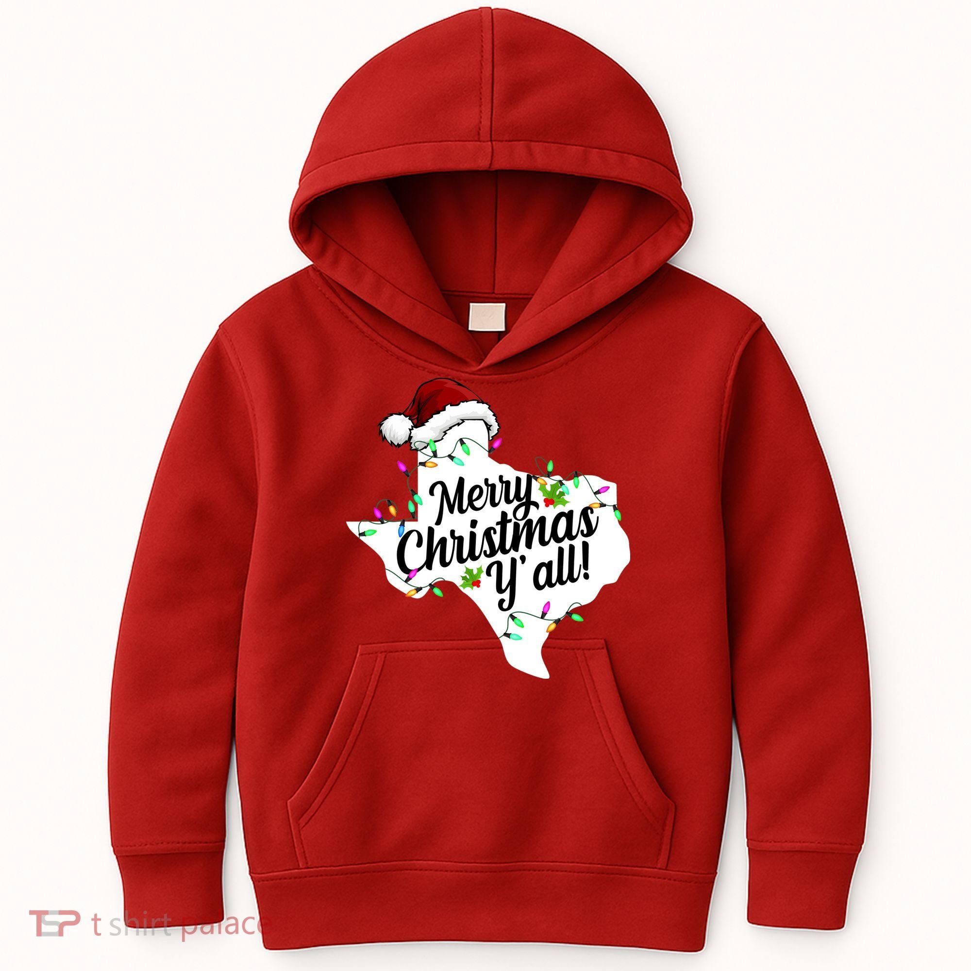 Merry Christmas Y'all Texas State Kids Hoodie