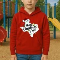 Merry Christmas Y'all Texas State Kids Hoodie thumb 2