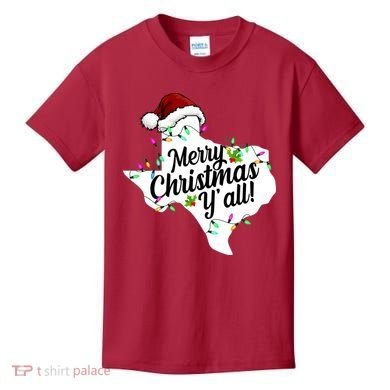 Merry Christmas Y'all Texas State Kids T-Shirt