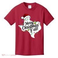 Merry Christmas Y'all Texas State Kids T-Shirt thumb 0