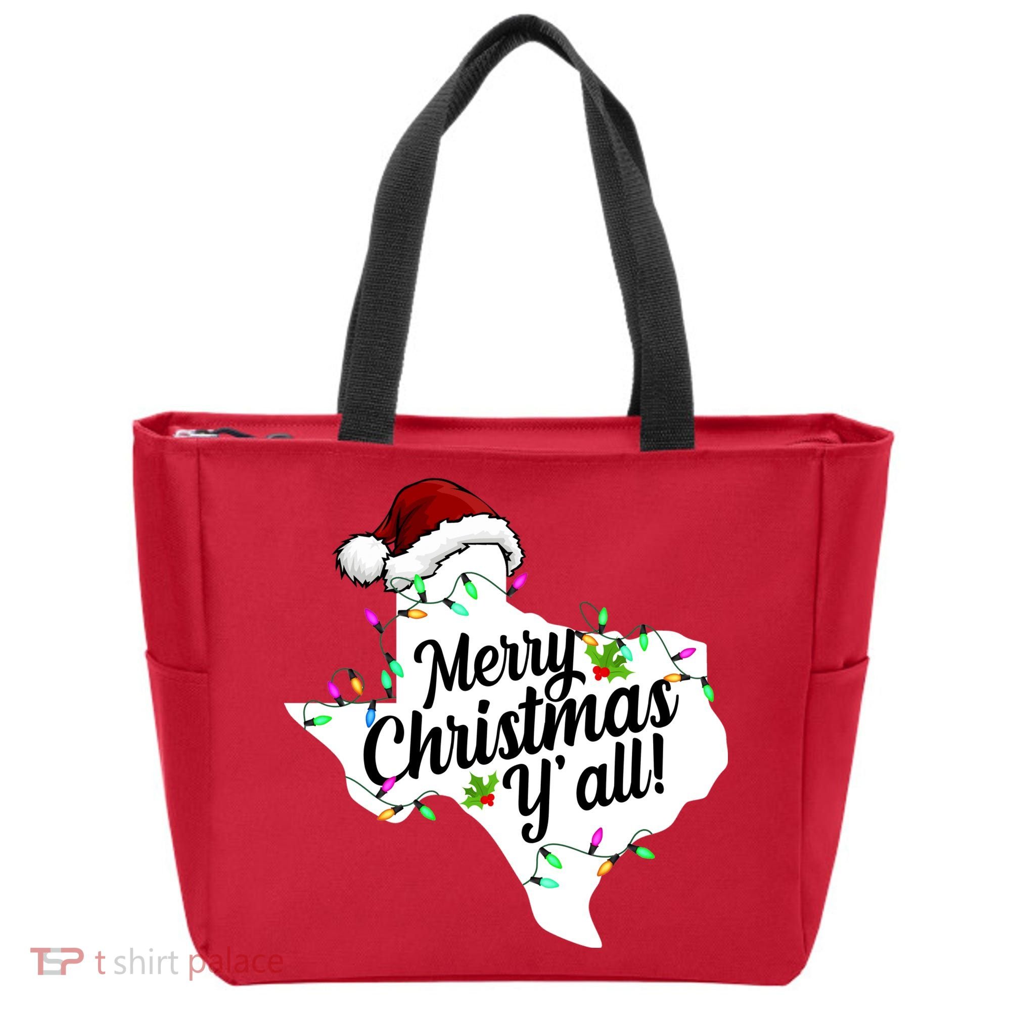 Merry Christmas Y'all Texas State Tote Bag