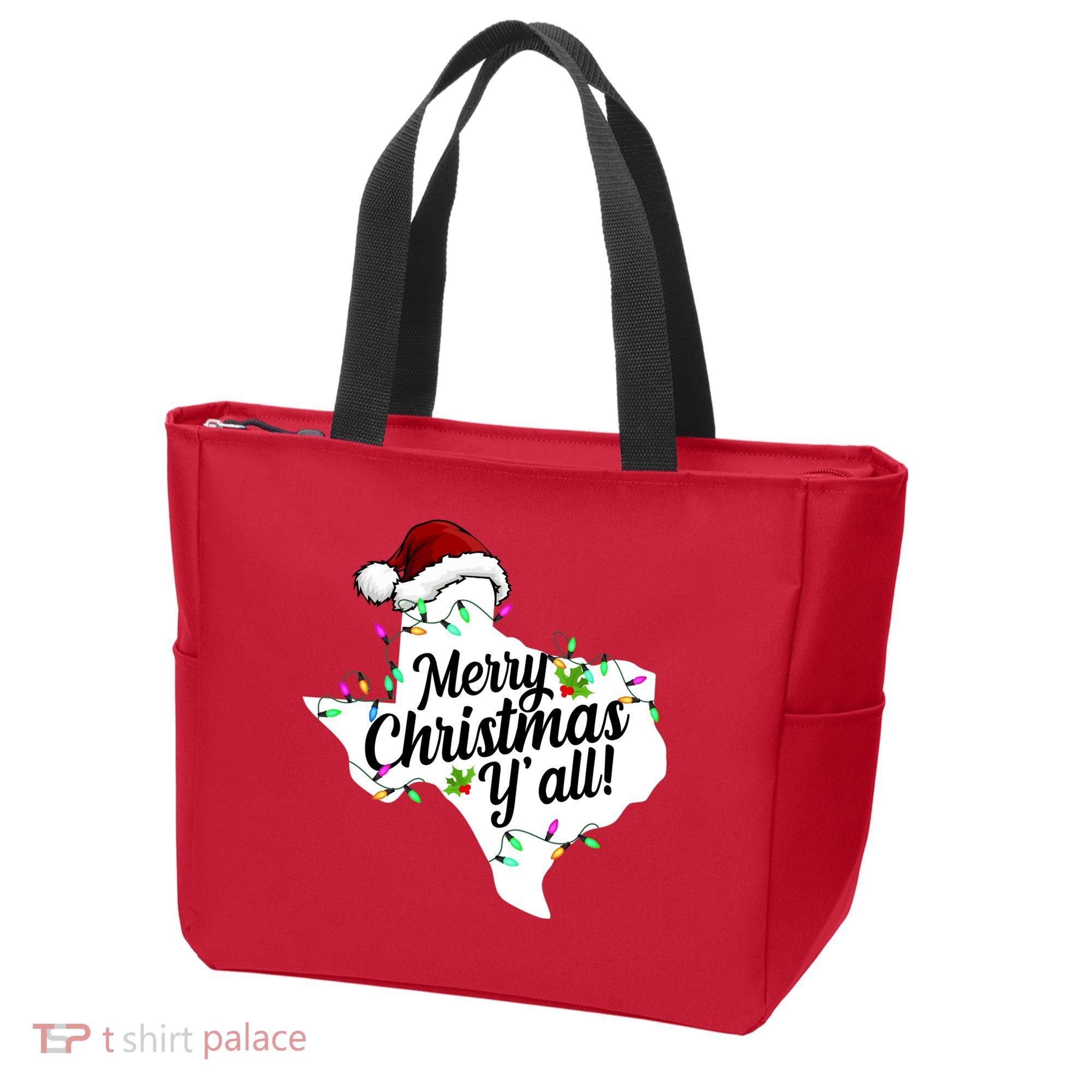 Merry Christmas Y'all Texas State Tote Bag