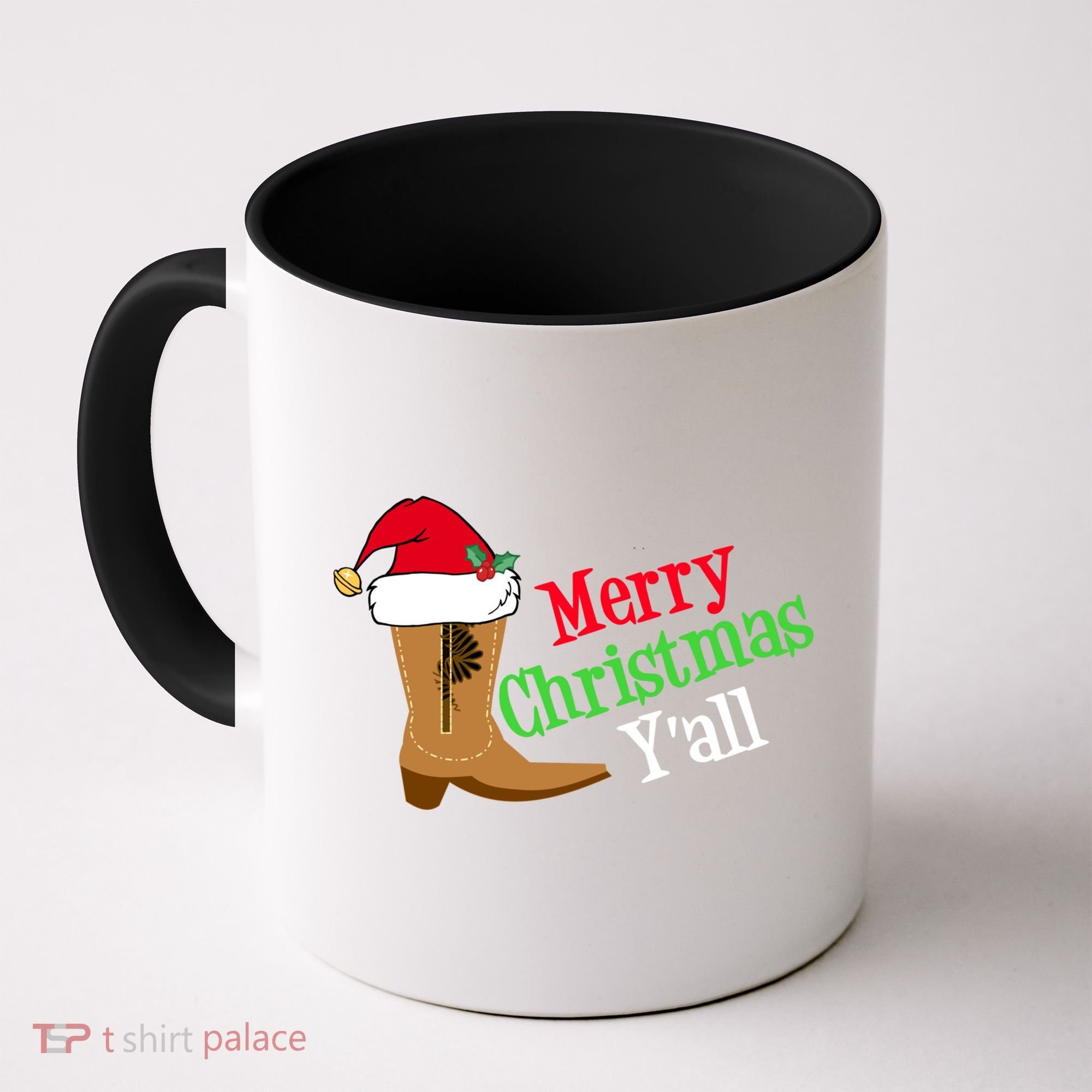 Merry Christmas YAll Funny Texas Cow Holiday Gift Coffee Mug
