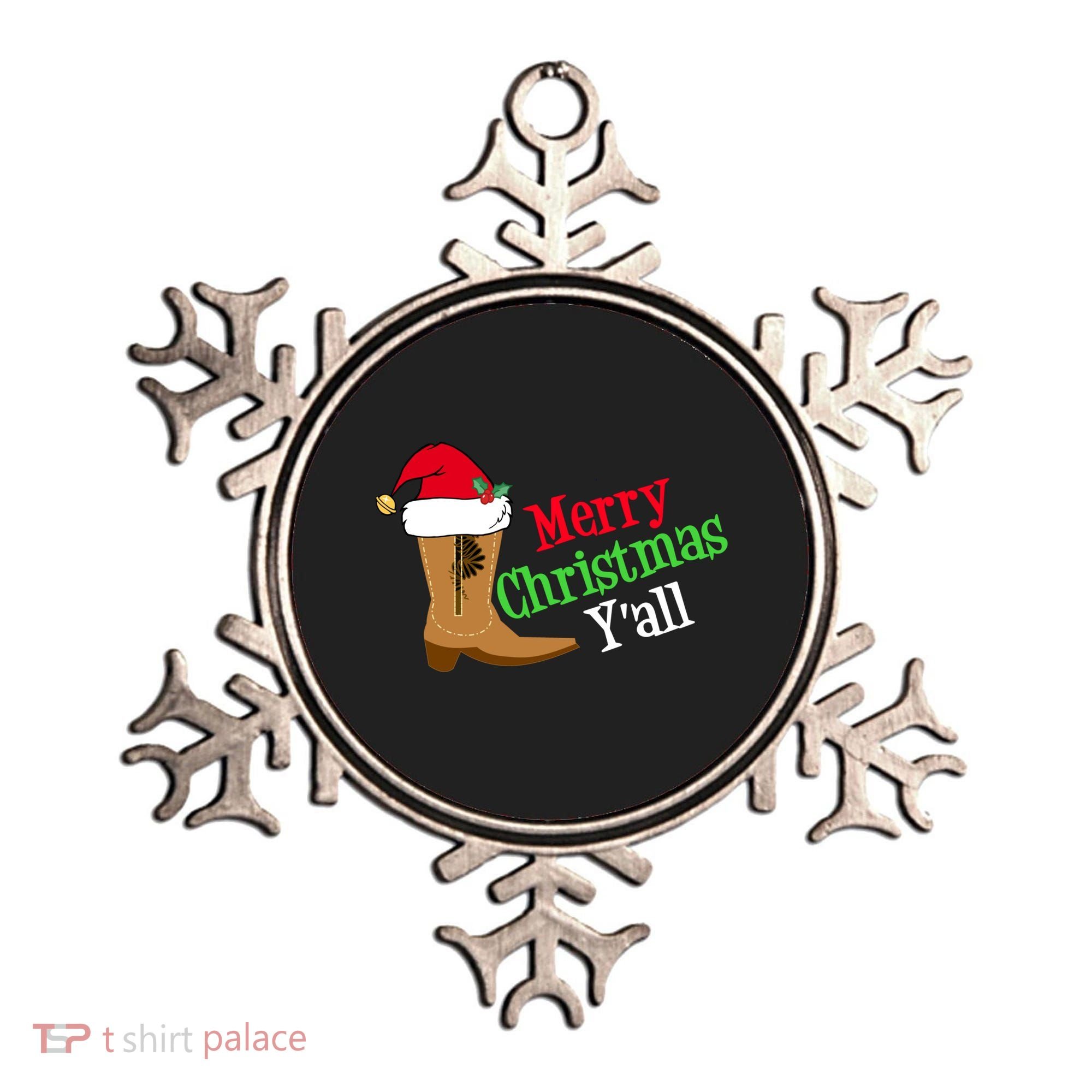 Merry Christmas YAll Funny Texas Cow Holiday Gift Ornament