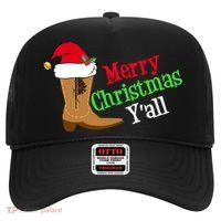 Merry Christmas YAll Funny Texas Cow Holiday Gift Hat thumb 0