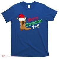 Merry Christmas YAll Funny Texas Cow Holiday Gift T-Shirt thumb 0
