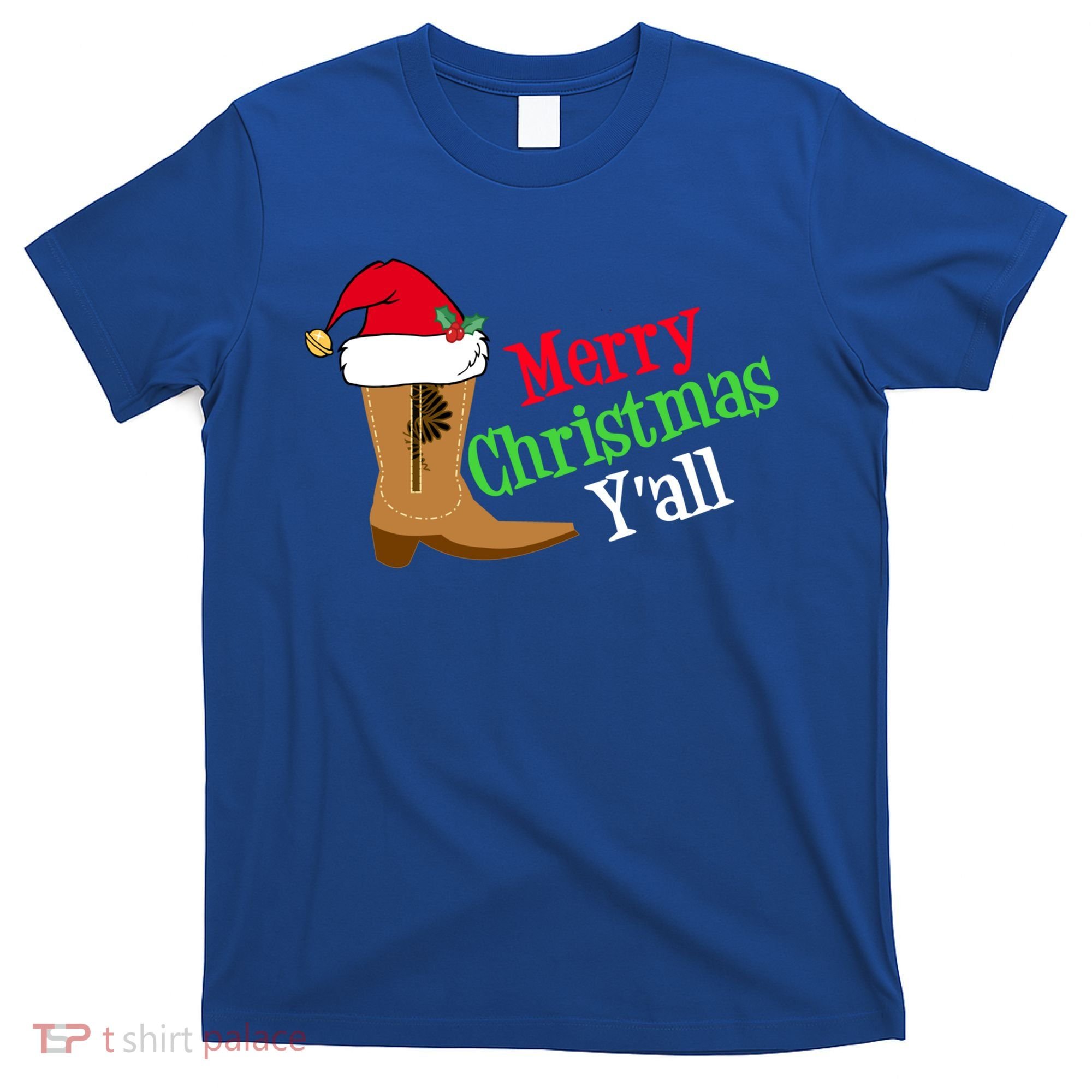 Merry Christmas YAll Funny Texas Cow Holiday Gift T-Shirt