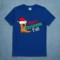 Merry Christmas YAll Funny Texas Cow Holiday Gift T-Shirt thumb 5
