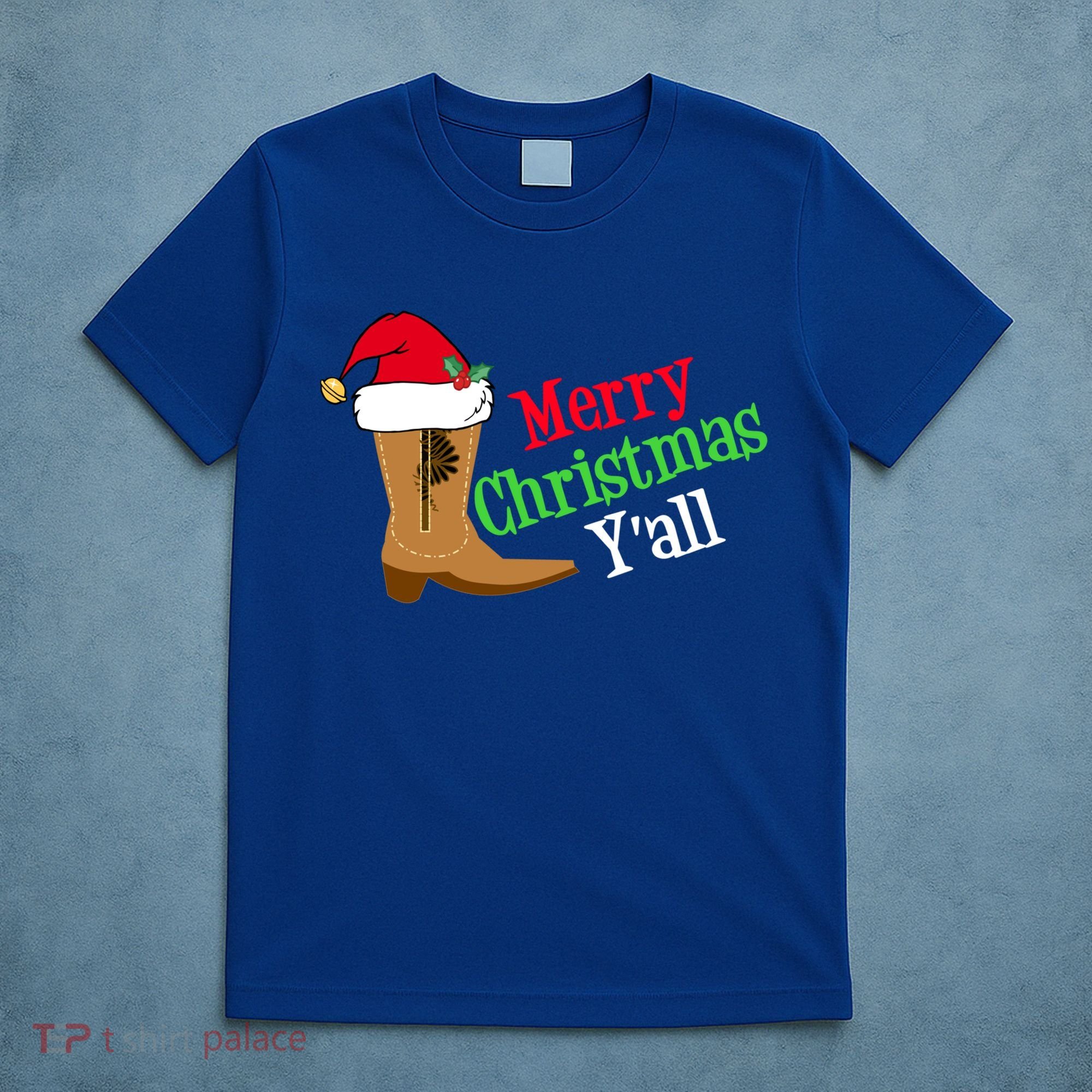 Merry Christmas YAll Funny Texas Cow Holiday Gift T-Shirt