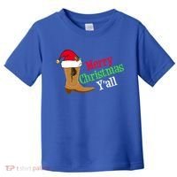 Merry Christmas YAll Funny Texas Cow Holiday Gift Toddler T-Shirt thumb 0