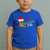 Merry Christmas YAll Funny Texas Cow Holiday Gift Toddler T-Shirt thumb 2