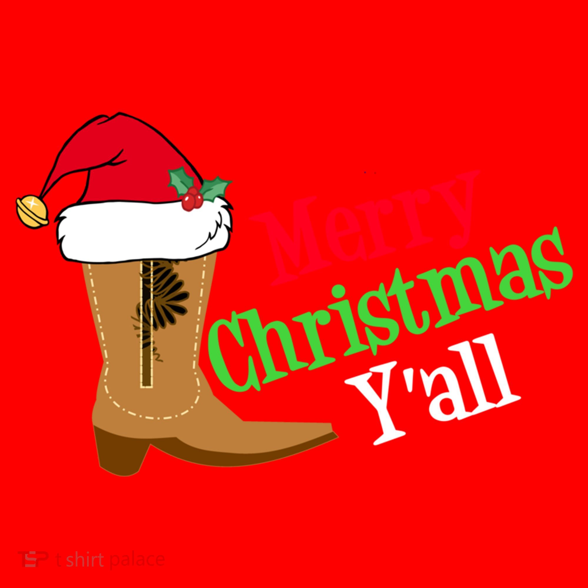 Merry Christmas YAll Funny Texas Cow Holiday Gift Santa Hat
