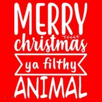 Merry Christmas Ya Filthy Animal Funny Holiday USA-Made Doggie Bandana thumb 2