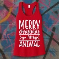 Merry Christmas Ya Filthy Animal Funny Holiday Women's Tank Top thumb 3
