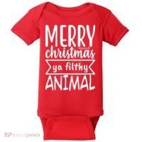 Merry Christmas Ya Filthy Animal Funny Holiday Baby Bodysuit thumb 0