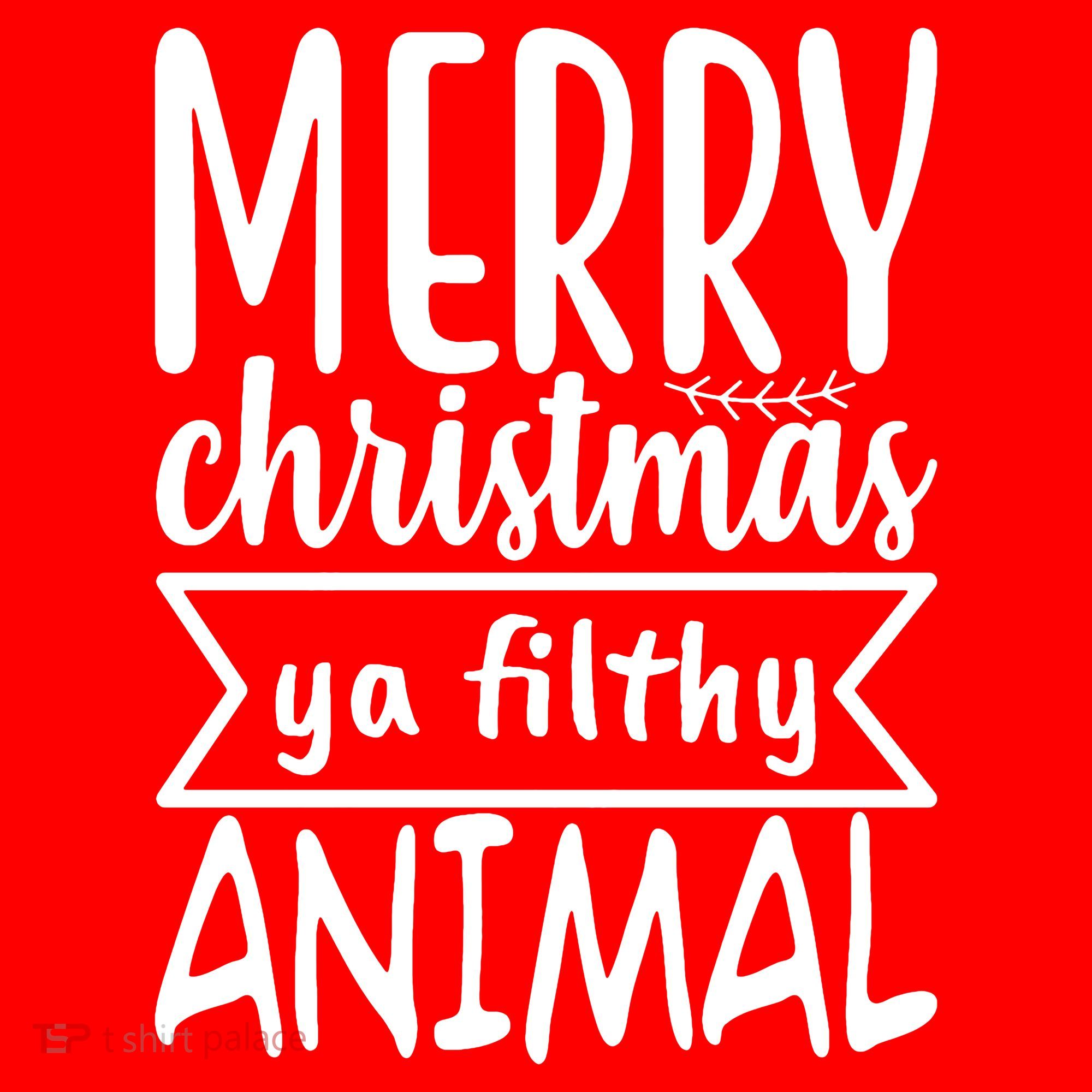 Merry Christmas Ya Filthy Animal Funny Holiday Baby Bodysuit