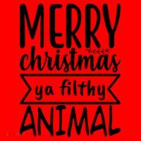 Merry Christmas Ya Filthy Animal Funny Holiday Santa Hat thumb 1