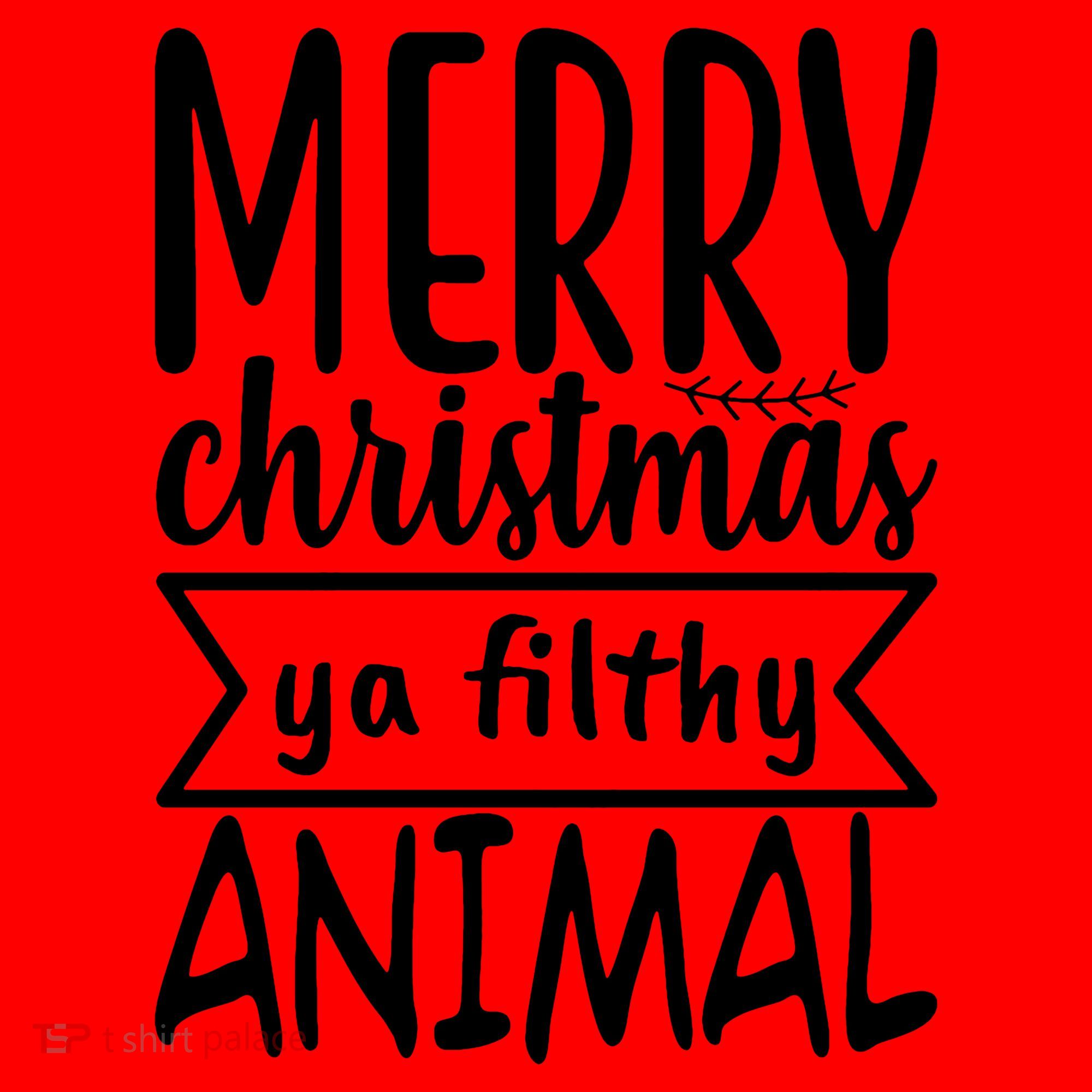 Merry Christmas Ya Filthy Animal Funny Holiday Santa Hat