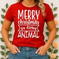 Merry Christmas Ya Filthy Animal Funny Holiday Women's T-Shirt thumb 2