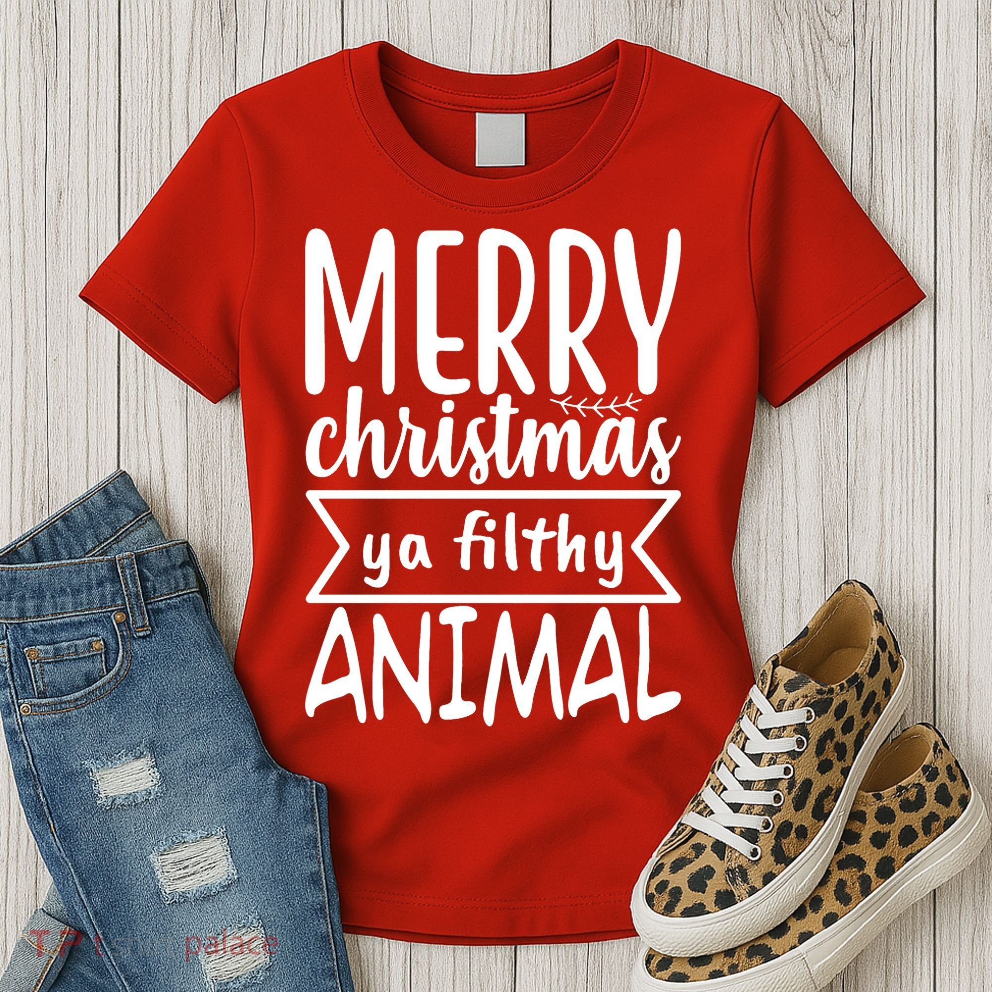 Merry Christmas Ya Filthy Animal Funny Holiday Women's T-Shirt