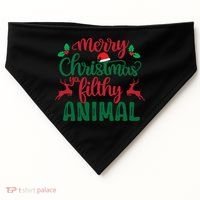Merry Christmas Ya Filthy Animal USA-Made Doggie Bandana thumb 0