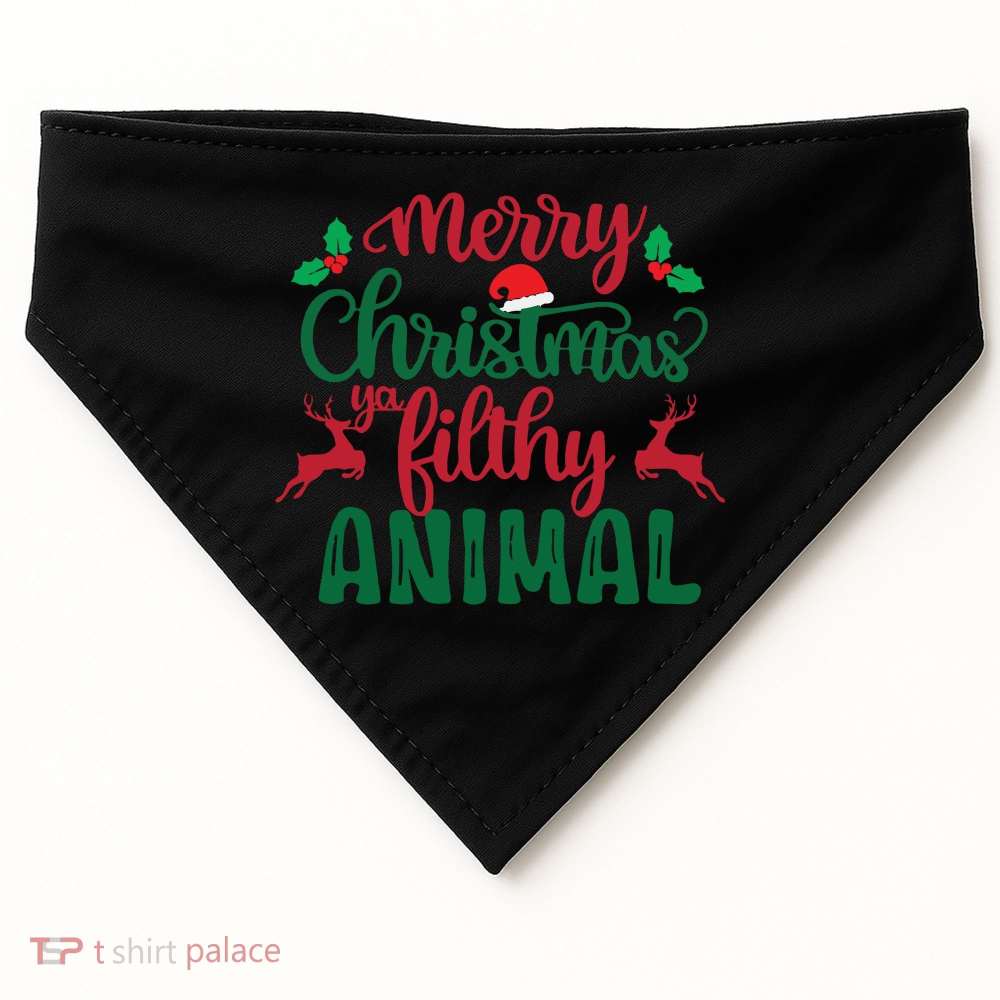 Merry Christmas Ya Filthy Animal USA-Made Doggie Bandana