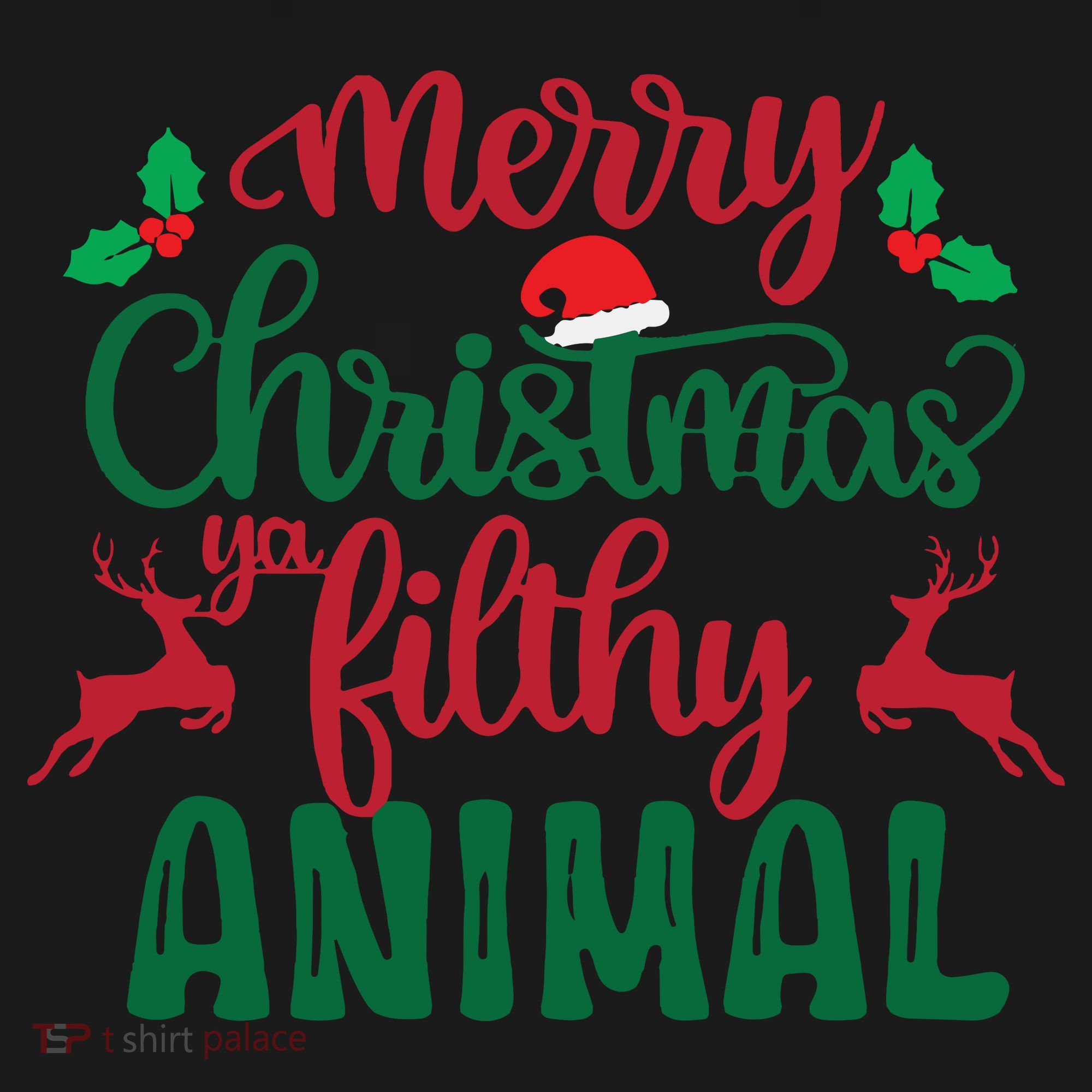 Merry Christmas Ya Filthy Animal Baby Bodysuit